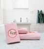 Pink 500 GSM Cotton 3 Pieces Towel Set