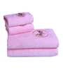 Pink 500 GSM Cotton 4 Pieces Towel Gift Set