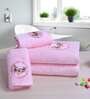 Pink 500 GSM Cotton 4 Pieces Towel Gift Set