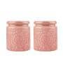 Pink 6 x 4.5 inches Handcrafted Set of 2 Storage Jars