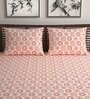 Pink Abstract 144 TC Cotton Double Bedsheet with 2 Pillow Covers Pink Abstract 144 TC Cotton Double Bedsheet with 2 Pillow Covers