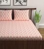 Pink Abstract 144 TC Cotton Double Bedsheet with 2 Pillow Covers Pink Abstract 144 TC Cotton Double Bedsheet with 2 Pillow Covers