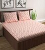 Pink Abstract 144 TC Cotton Double Bedsheet with 2 Pillow Covers Pink Abstract 144 TC Cotton Double Bedsheet with 2 Pillow Covers