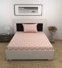 Pink Abstract 144 TC Cotton Single Bedsheet with Pillow Cover