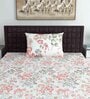 Pink Floral 144 TC Cotton Single Bedsheet with Pillow Cover