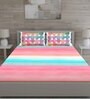 Pink Abstract 150 TC Cotton Queen Sized Bed Sheets with 2 Pillow Covers
