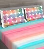 Pink Abstract 150 TC Cotton Queen Sized Bed Sheets with 2 Pillow Covers