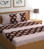 Pink Abstract 180 TC Microfiber Double Queen Bedsheet With 2 Pillow Covers