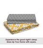 Yellow Abstract 225 TC Cotton Queen Sized Bed Sheets with 2 Pillow Covers