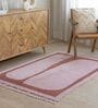 Pink Abstract Hand Woven 5 Ft X 3 Ft  Dhurrie