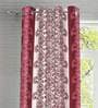 Pink Abstract Polyester 9ft Semisheer Eyelet (Set Of 2)