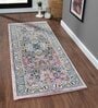 Pink Abstract Polypropylene 59x32 Inches Machine Made Floor Runner