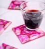 Pink Agate Square Coasters