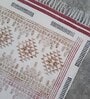 Pink and Black Cotton Geometric 6x4 Feet Hand Woven Dhurrie