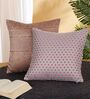Pink and Blush Polyester Jacquard 16x16 inches Cushion Cover Set of 2