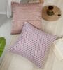 Pink and Blush Polyester Jacquard 16x16 inches Cushion Cover Set of 2