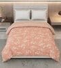 Pink and Brown Polyester Solid 200 GSM Double Bed Comforter