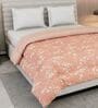 Pink and Brown Polyester Solid 200 GSM Double Bed Comforter