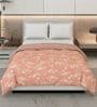 Pink and Brown Polyester Solid 200 GSM Double Bed Comforter