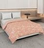 Pink and Brown Polyester Solid 200 GSM Double Bed Comforter