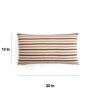 Pink and Grey 100% Cotton Candy Stripes 12X20 Inches Knitted Cushion Cover