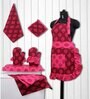 Indian Motif Pink Cotton (Set of 8) Kitchen Linen Set