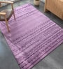 Pink and Purple Solid Bamboo Silk 5 ft X 8 ft Hand Woven Rectangle Carpet