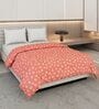 Pink and Yellow Polyester Solid 105 GSM Double Bed Comforter