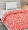 Pink and Yellow Polyester Solid 105 GSM Single Bed Comforter