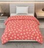 Pink and Yellow Polyester Solid 105 GSM Single Bed Comforter