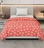 Pink and Yellow Polyester Solid 105 GSM Single Bed Comforter