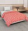 Pink and Yellow Polyester Solid 105 GSM Single Bed Comforter
