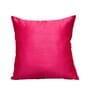 Pink Art Silk Chanderi Textured Floral 16x16 inches Cushion Covers (Set of 2)