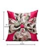 Pink Art Silk Chanderi Textured Floral 16x16 inches Cushion Covers (Set of 2)
