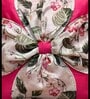 Pink Art Silk Chanderi Textured Floral 16x16 inches Cushion Covers (Set of 2)