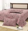 Pink Bedsheet 220 Tc Cotton King Bedsheet With 2 Pillow Covers