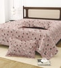 Pink Bedsheet 220 Tc Cotton King Bedsheet With 2 Pillow Covers
