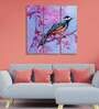 Pink Bird With Nature Canvas Wall Painting