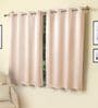 Pink Solid Polyester 5 Ft Blackout Eyelet Window Curtains (Set of 2)