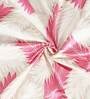 Pink Floral Polyester 5 Ft Semisheer Eyelet Window Curtains (Set of 2)
