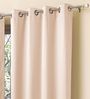 Pink Solid Polyester 7 Ft Blackout Eyelet Door Curtains (Set of 2)
