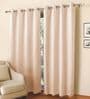 Pink Solid Polyester 9 Ft Blackout Eyelet Door Curtains (Set of 2)