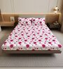 Pink Blossom Floral 144 Tc Cotton Double Bedsheet With 2 Pillowcovers