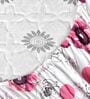 Pink Blossom Floral 144 Tc Cotton Elastic Fitted Double Bedsheet With 2 Pillowcovers