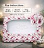 Pink Blossom Floral 144 Tc Cotton Elastic Fitted Double Bedsheet With 2 Pillowcovers