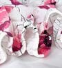 Pink Blossom Floral 144 Tc Cotton Elastic Fitted Double Bedsheet With 2 Pillowcovers