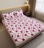 Pink Blossom Floral 144 Tc Cotton Elastic Fitted Double Bedsheet With 2 Pillowcovers