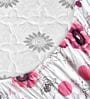 Pink Blossom Floral 144 Tc Cotton Elastic Fitted King Bedsheet With 2 Pillowcovers