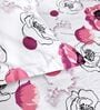 Pink Blossom Floral 144 Tc Cotton Elastic Fitted King Bedsheet With 2 Pillowcovers