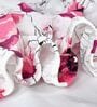 Pink Blossom Floral 144 Tc Cotton Elastic Fitted King Bedsheet With 2 Pillowcovers